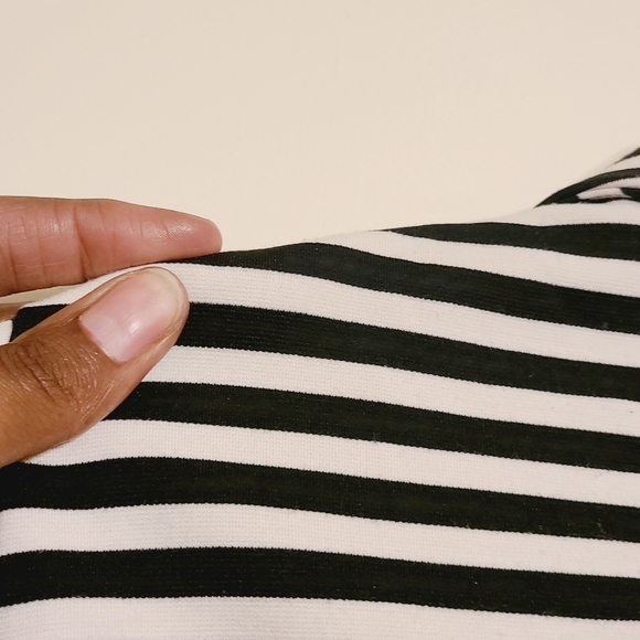 Halogen | Black & White Striped Cropped Blazer Jacket (Size Large) - Picture 12 of 14